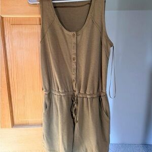 Sleeveless Button-Front Romper